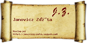 Janovicz Zéta névjegykártya